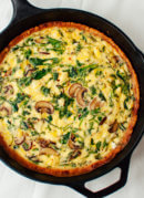 Arugula and Cremini Quiche with Gluten-Free Almond Meal Crust