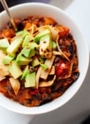 Butternut Squash Chipotle Chili with Avocado