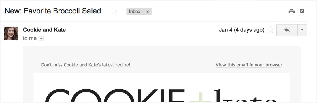 how to get Cookie and Kate posts by email