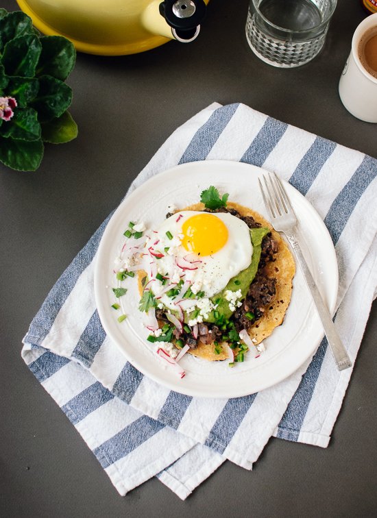 Huevos rancheros with avocado salsa verde - cookieandkate.com