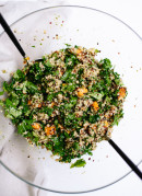 Quinoa Salad with Roasted Sweet Potato, Kale & Pesto Vinaigrette
