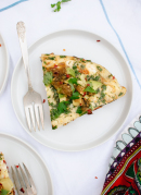 Caramelized Sweet Potato, Red Pepper and Feta Frittata