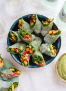 Tropical Mango Spring Rolls with Avocado-Cilantro Dipping Sauce